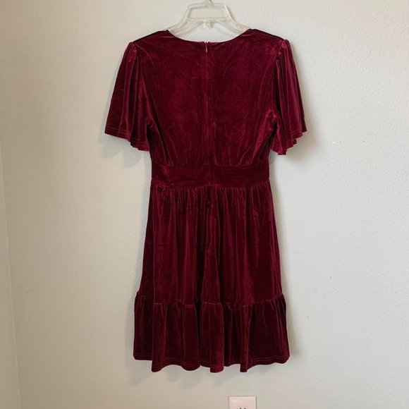 Red Velvet Mini Dress - Picture 3 of 5